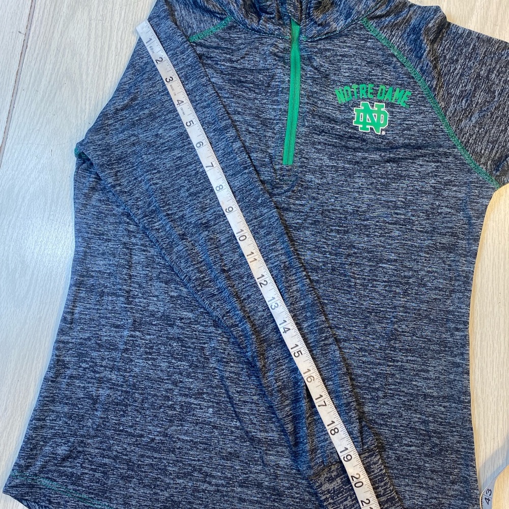 Colosseum Notre Dame Fighting Irish Women's Size S Gray 1/4 Zip Long Sleeve - Picture 7 of 9